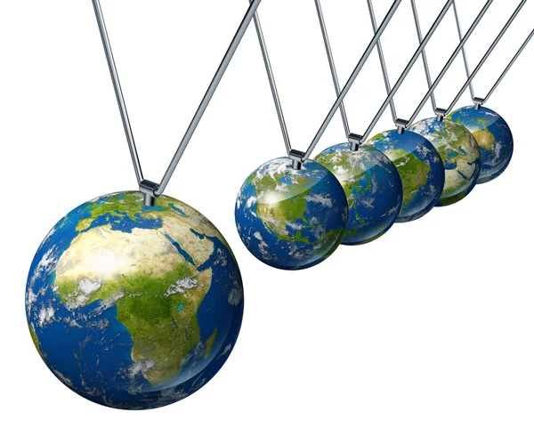 Pendulum with Africa and the Middle East affecting world economi — Stock Photo, Image