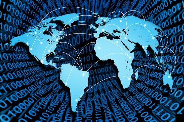 Globales Internet mit digitalen Verbindungen — Stockfoto