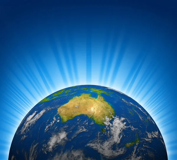 Australischer Blick auf den Erdplaneten Globus — Stockfoto