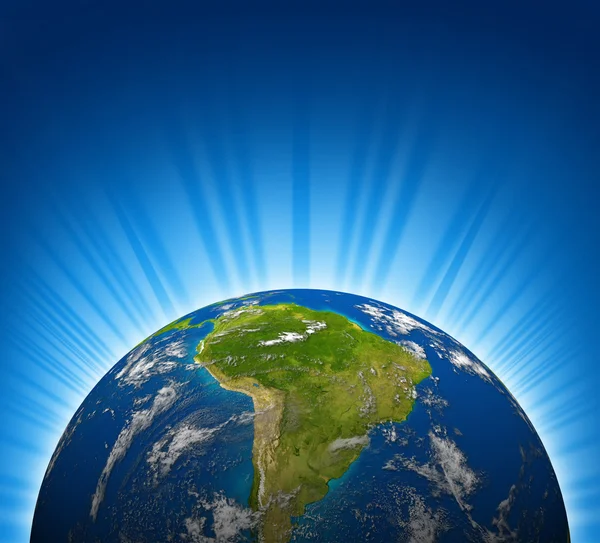 Ameryce Południowej widok na planecie Ziemia — Zdjęcie stockowe