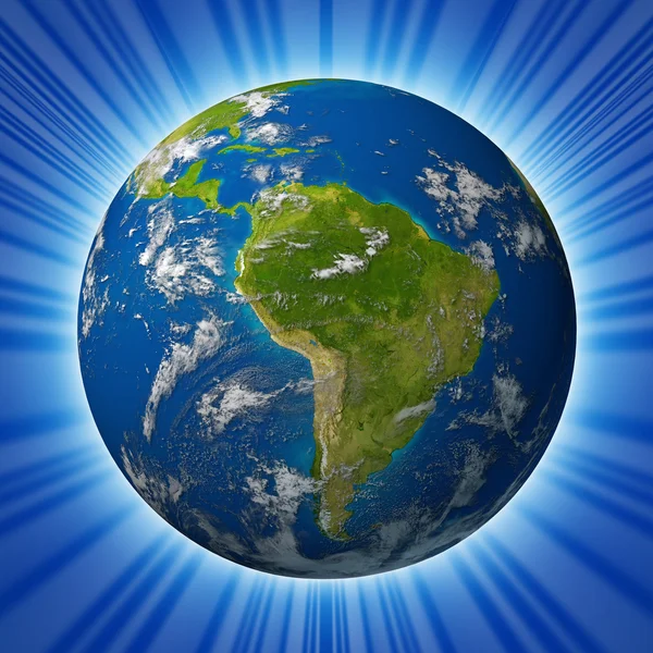 Планета Земля с Южной Америкой — стоковое фото