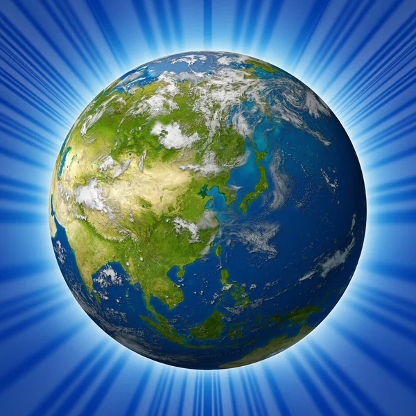 Asya kıtası featuring dünya modeli gezegen — Stok fotoğraf