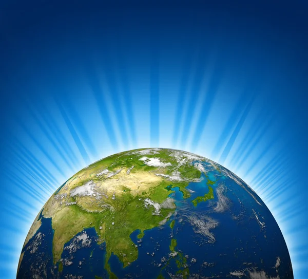 Earth Focus On Asia — Stock Photo, Image