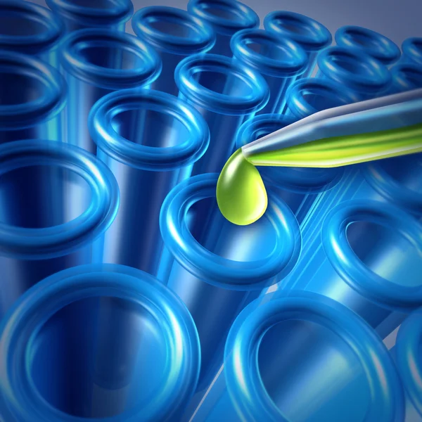 Green Drop With Test Tube — Stock Photo, Image