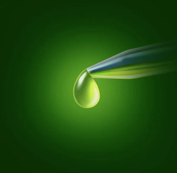 緑の液滴ドロップ — ストック写真