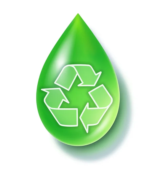 Gröna återvinna drop — Stockfoto