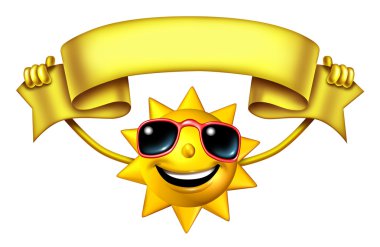 Sun With a Banner clipart