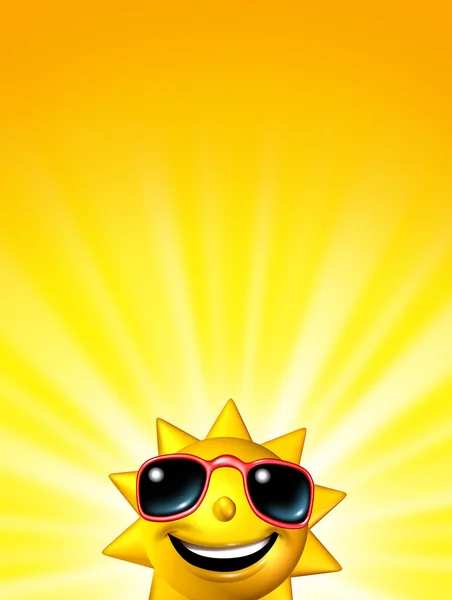 Happy Sunrise Sun Character — Stock Photo, Image