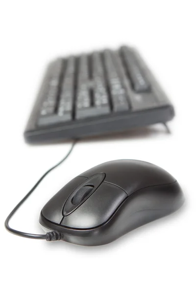 La souris sur le fond du clavier. isolé. — Photo