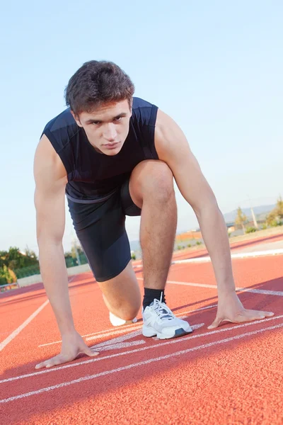 Determined an athlete is ready to start — Stock Photo, Image