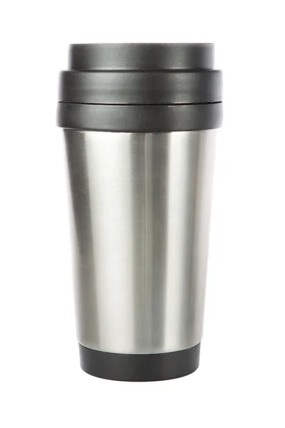Thermos travel tumbler, cup. Closeup. — Stock Photo, Image