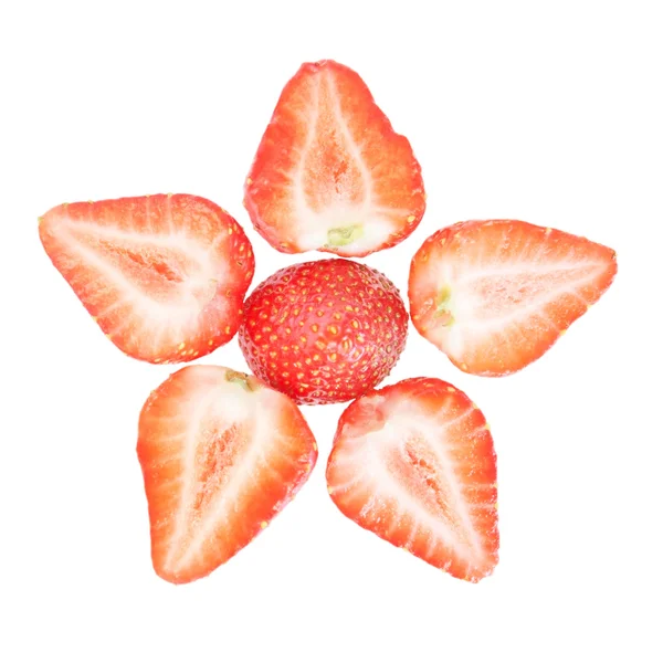Closeup Sterne Erdbeeren auf weißem Hintergrund. — Stockfoto