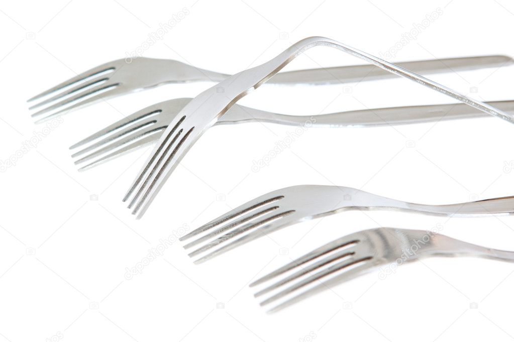 A set of forks in the conceptual solution. On a white background