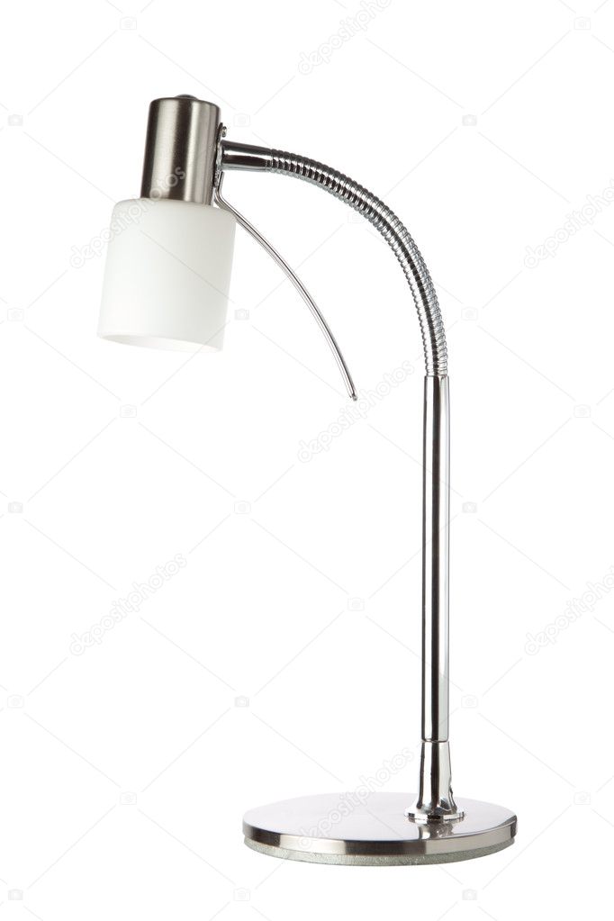 Metallic Table Lamp. On a white background.