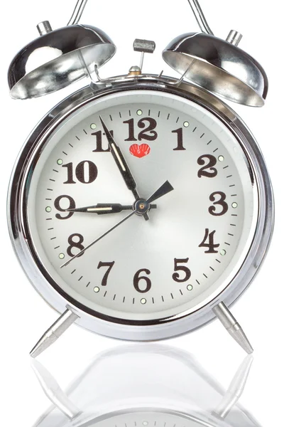 Silver Alarm Clock closeup. — Stock Photo, Image