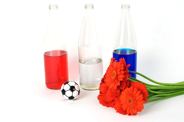 stock image Dutch flag, flowers and football