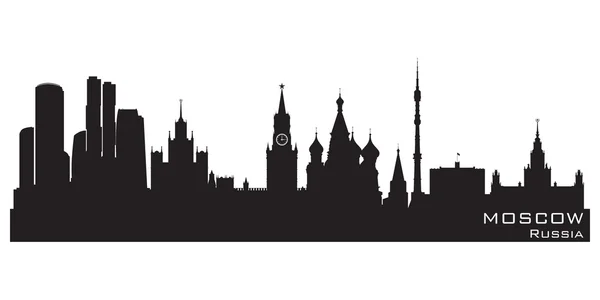 Moskva, ruské panorama. Detailní vektorová silueta — Stockový vektor