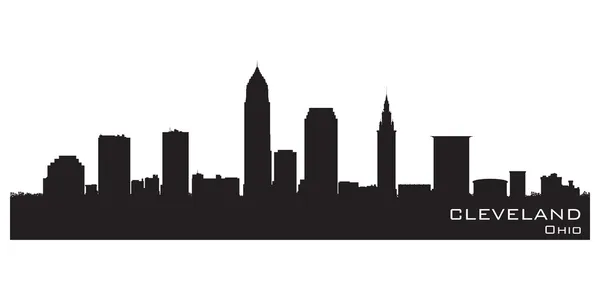 Cleveland, Ohio skyline. Silhouette vettoriale dettagliata — Vettoriale Stock