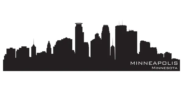 Minneapolis, Minnesota skyline. Silhouette vettoriale dettagliata — Vettoriale Stock