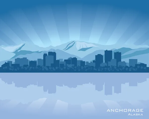 Anchorage, horizonte de Alaska — Archivo Imágenes Vectoriales