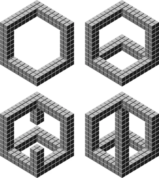 Cube paradoxon — Stock Vector
