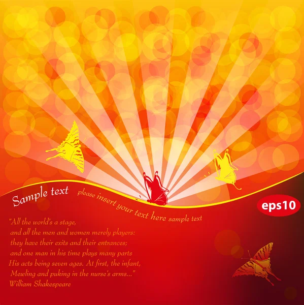 stock vector Fantasy background with place for your text. Butterflies are attracted by lights