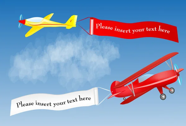 Letadlo banner s místem pro váš text — Stockový vektor