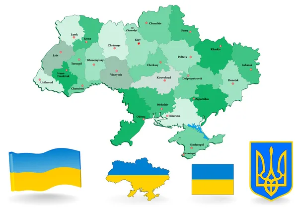 Ucraina Mappa — Vettoriale Stock