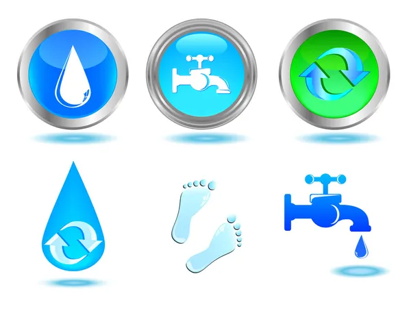 Ensemble d'icônes d'eau . — Image vectorielle
