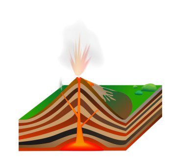 Volcano. Vector scheme clipart