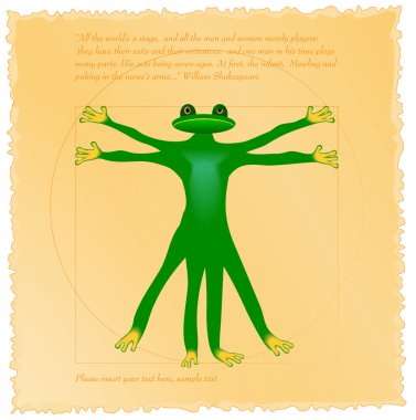 Vitruvian frog clipart