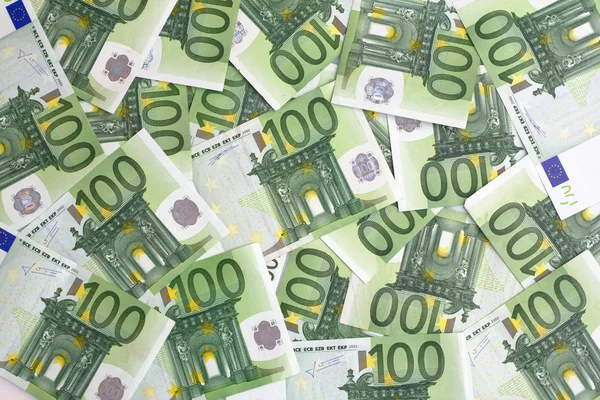 Pozadí 100 euro bankovky — Stock fotografie