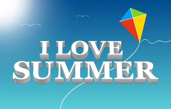"Jag älskar sommaren" bokstäver. — Stock vektor