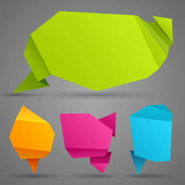 Bulle abstraite de discours origami . — Image vectorielle