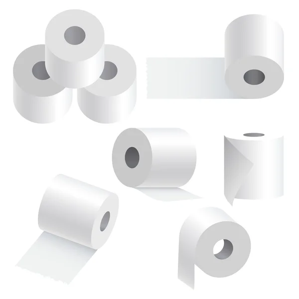 Zestaw na białym tle papier toaletowy. Ilustracja Stockowa