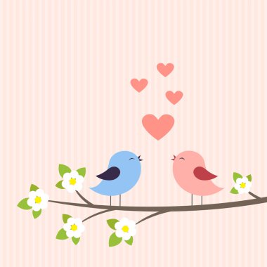 Couple of birds in love clipart