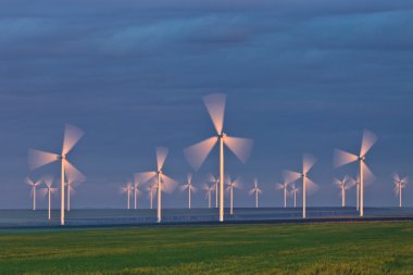 Wind power turbines clipart