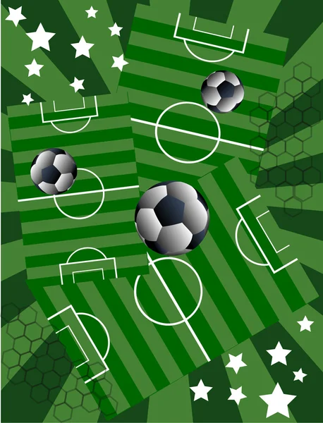 Fútbol y estrellas — Vector de stock