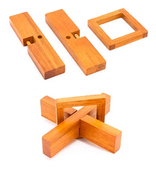 Cross puzzle isolated on white — Stock Photo, Image