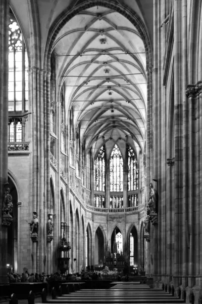 stock image Cathedral interior in black and white