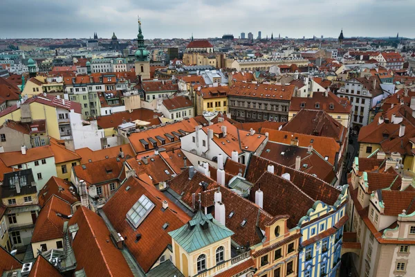 stock image Prague roofs at high point of view