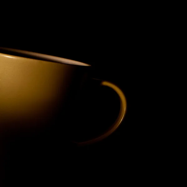 Copo de café largura vapor em preto — Fotografia de Stock