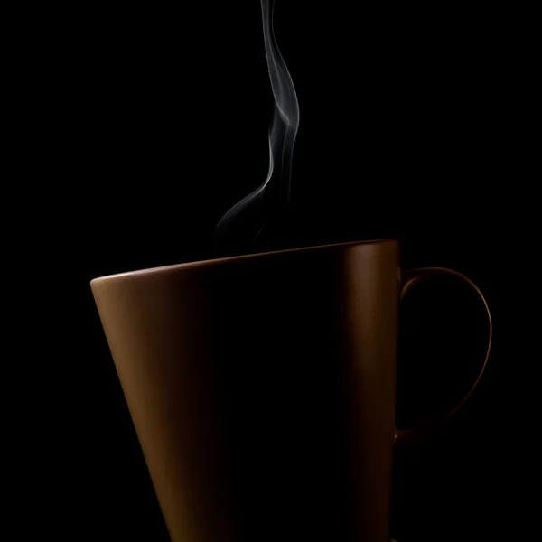 Café taza de vapor ancho en Negro —  Fotos de Stock