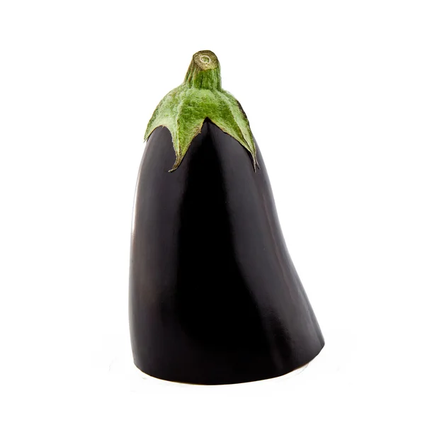 Zwarte aubergine op witte — Stockfoto