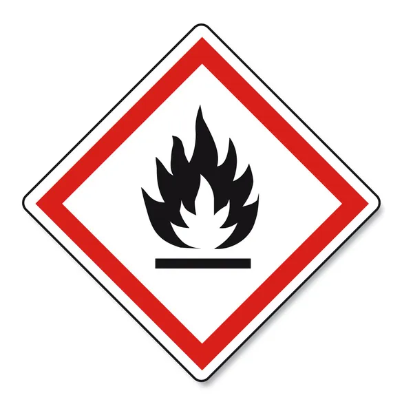 GHS προειδοποίηση κινδύνου πυρκαγιάς υπογράψει vektor — Διανυσματικό Αρχείο