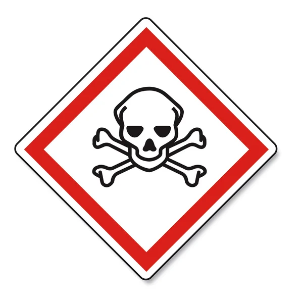 Señal de peligro de advertencia GHS Skull Vektor — Archivo Imágenes Vectoriales