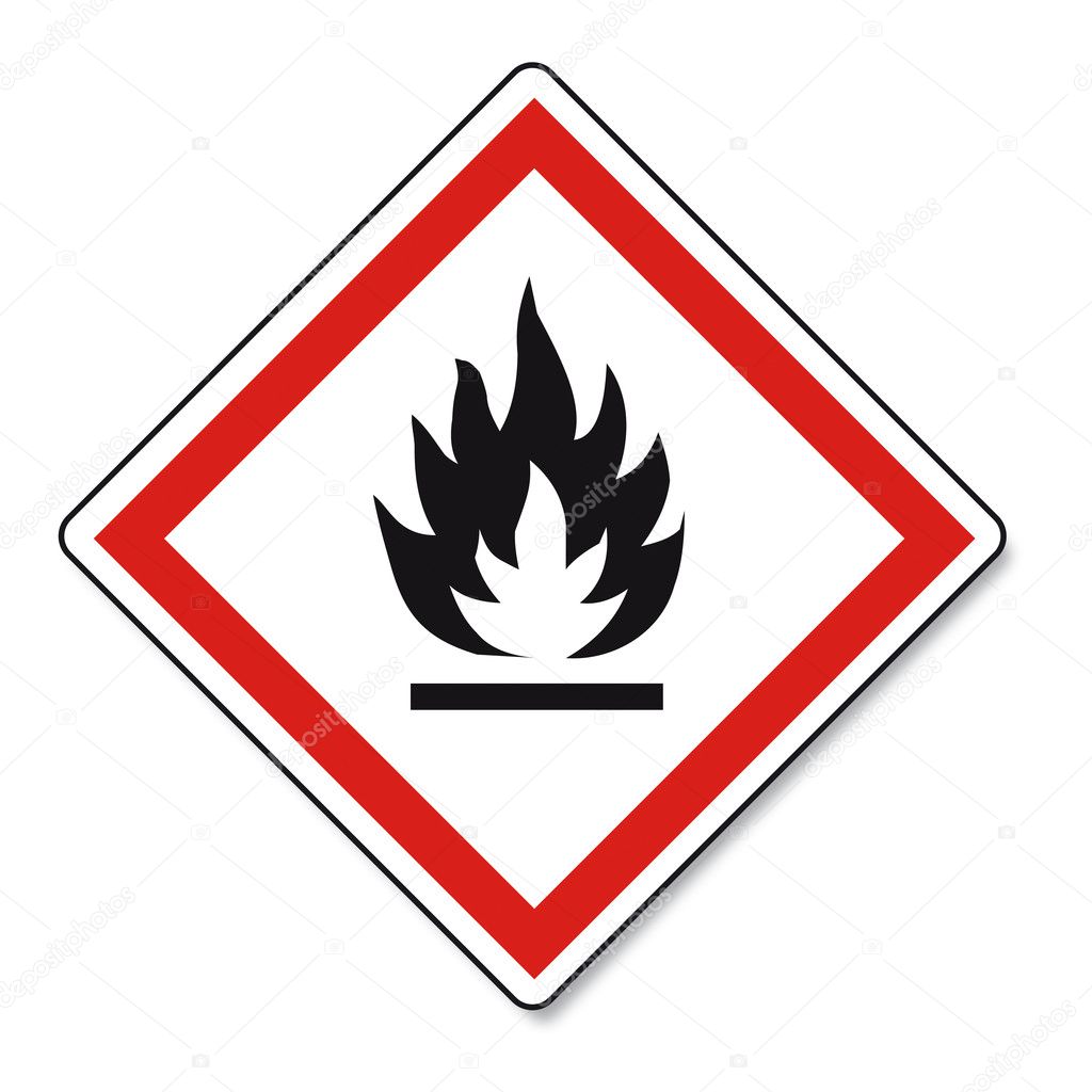 GHS warning danger Fire sign Vektor
