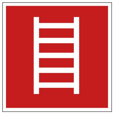 Fire safety sign ladder warning sign clipart