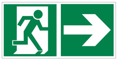 Rescue signs icon exit emergency exit arrow clipart