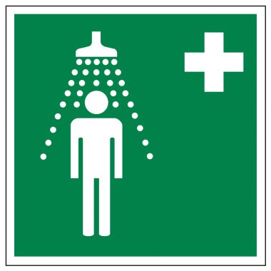 Rescue signs icon exit emergency Safety shower clipart